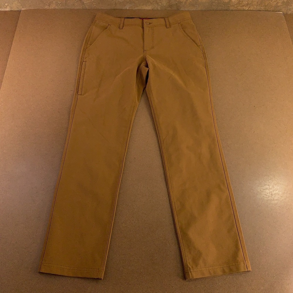 Wrangler Mens 32x32 Brown Stretch Regular Fit Straight Hiking Chino Pants NWOT